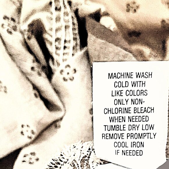 SONOMA Life+Style Women's Button 3/4 Sleeve 1X Shirred Blouse - Tan/Brown Border - Picture 9 of 9